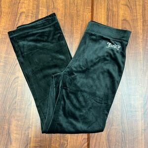 Juicy Couture Y2K Women’s Black Joggers with JUICY in Rhinestones Size Small